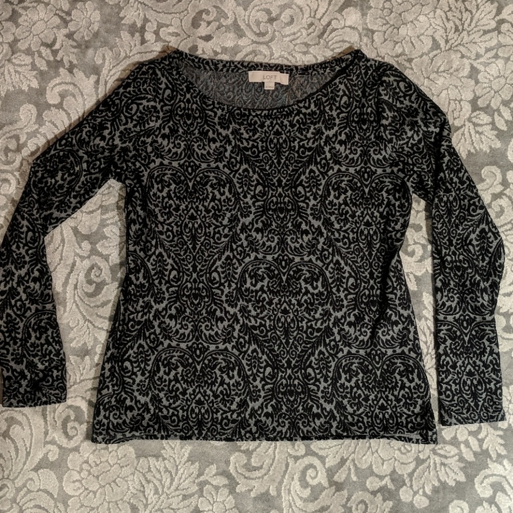 NWOT Loft long sleeves jacquard shirt